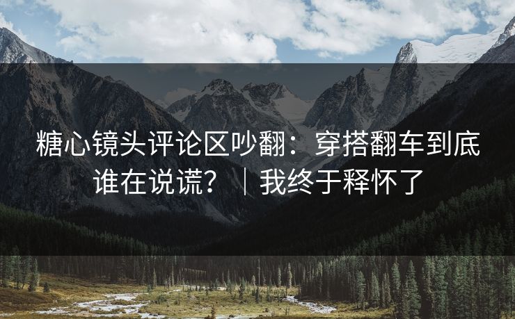 糖心镜头评论区吵翻：穿搭翻车到底谁在说谎？｜我终于释怀了