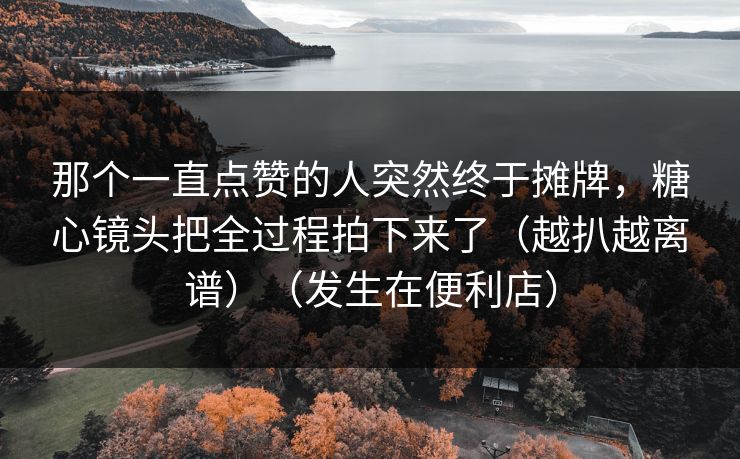 那个一直点赞的人突然终于摊牌，糖心镜头把全过程拍下来了（越扒越离谱）（发生在便利店）