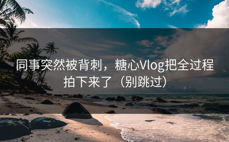 同事突然被背刺，糖心Vlog把全过程拍下来了（别跳过）