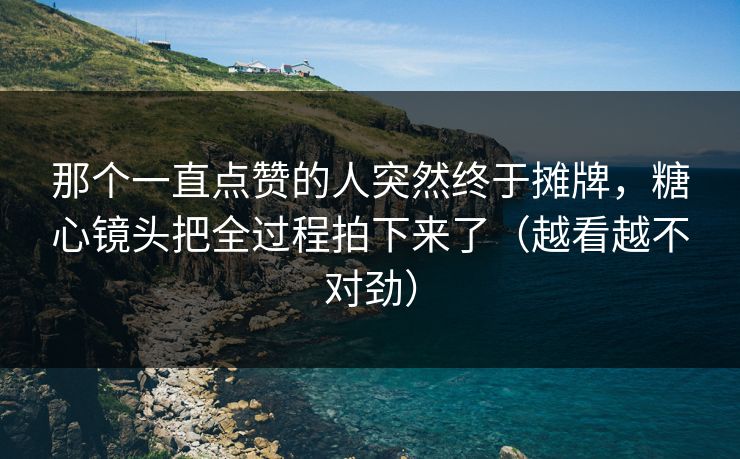 那个一直点赞的人突然终于摊牌，糖心镜头把全过程拍下来了（越看越不对劲）