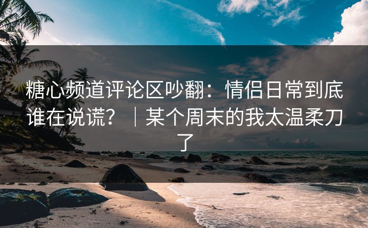 糖心频道评论区吵翻：情侣日常到底谁在说谎？｜某个周末的我太温柔刀了