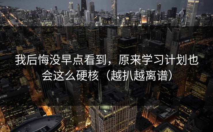 我后悔没早点看到，原来学习计划也会这么硬核（越扒越离谱）