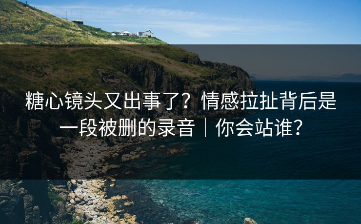 糖心镜头又出事了？情感拉扯背后是一段被删的录音｜你会站谁？